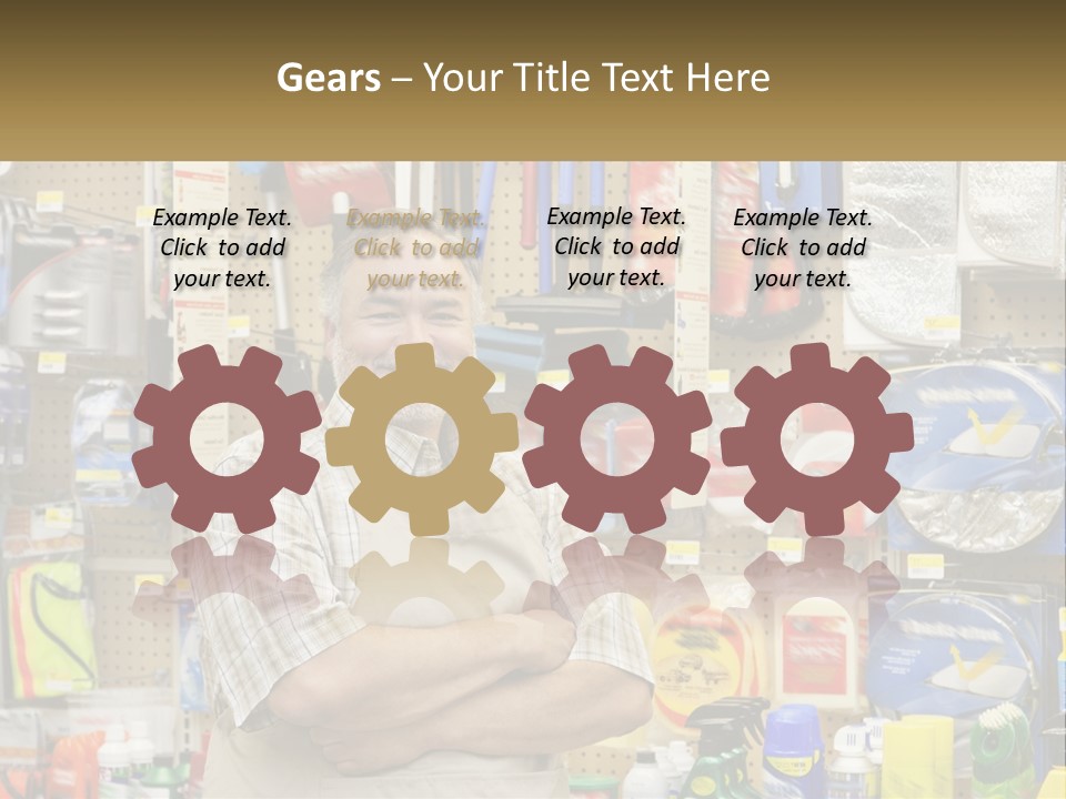 A Man Standing In Front Of A Store Display PowerPoint Template