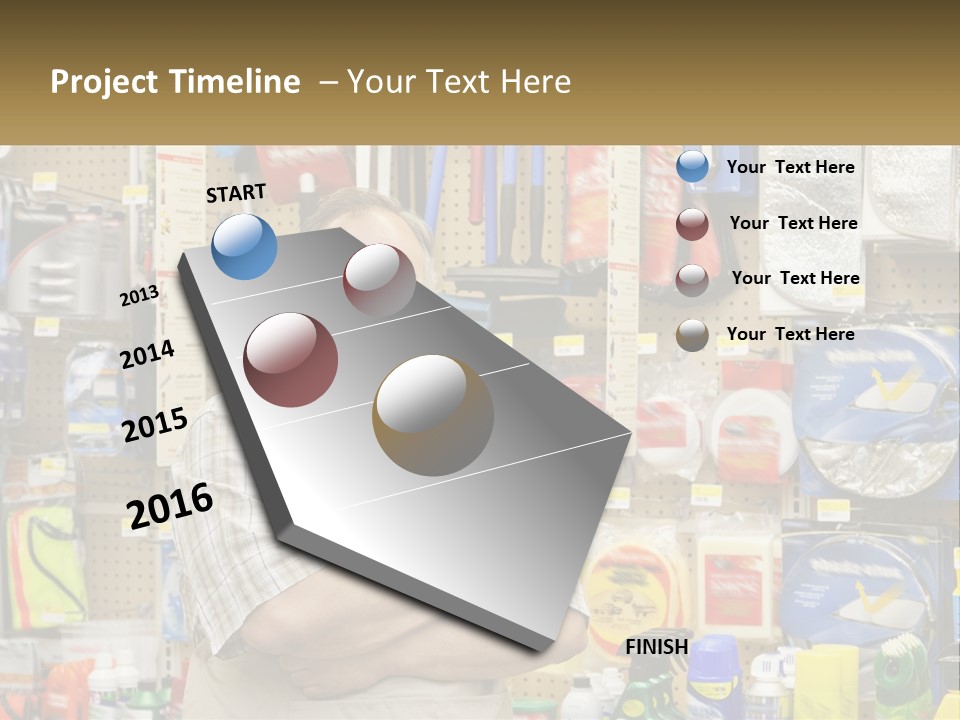 A Man Standing In Front Of A Store Display PowerPoint Template