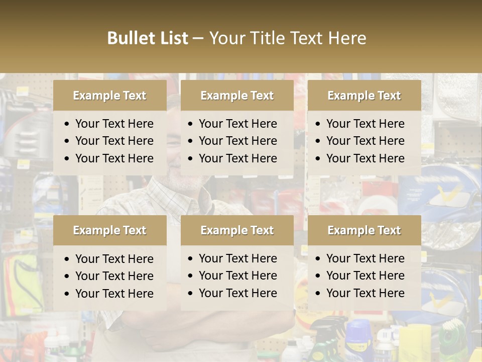 A Man Standing In Front Of A Store Display PowerPoint Template