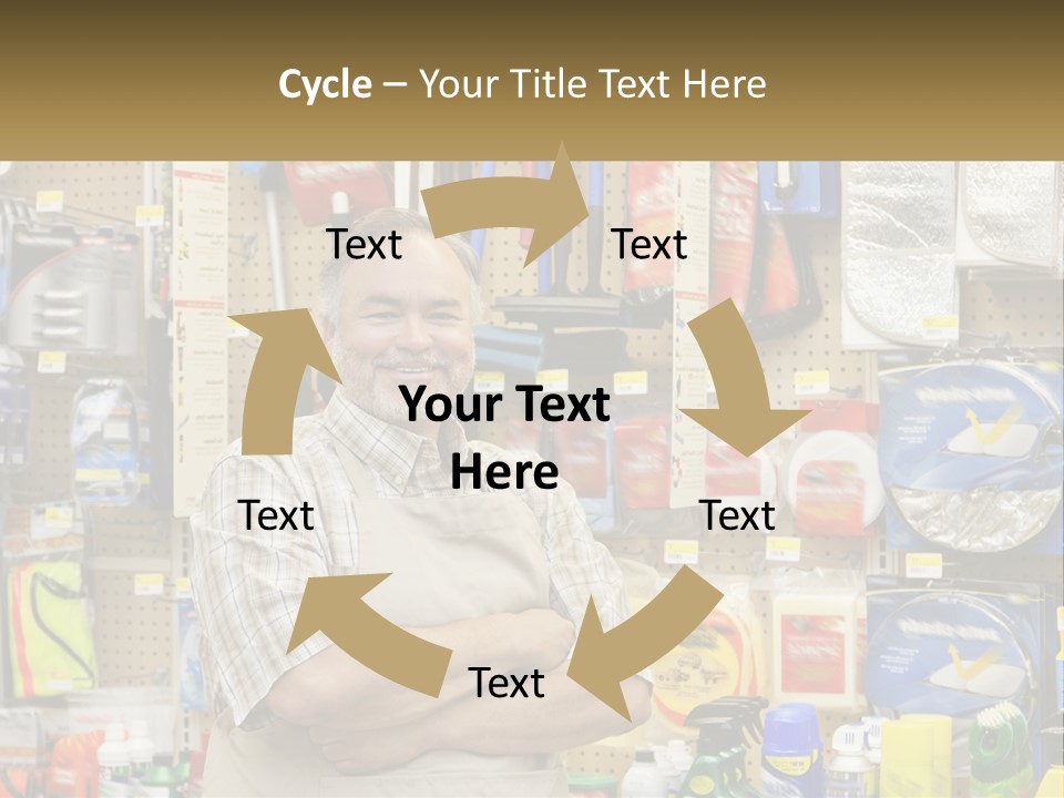 A Man Standing In Front Of A Store Display PowerPoint Template