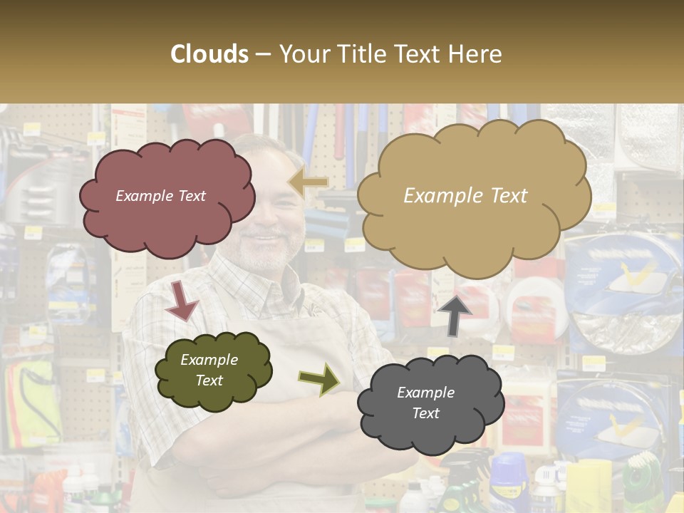 A Man Standing In Front Of A Store Display PowerPoint Template