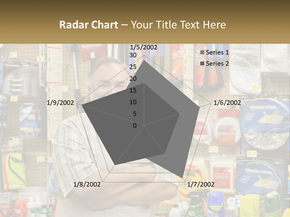 A Man Standing In Front Of A Store Display PowerPoint Template