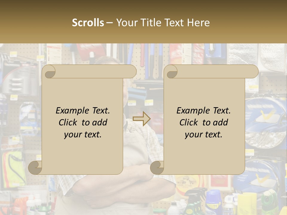A Man Standing In Front Of A Store Display PowerPoint Template