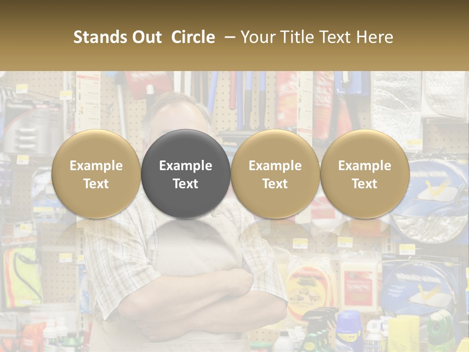 A Man Standing In Front Of A Store Display PowerPoint Template