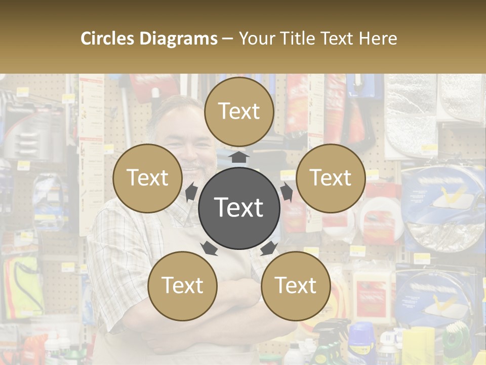 A Man Standing In Front Of A Store Display PowerPoint Template