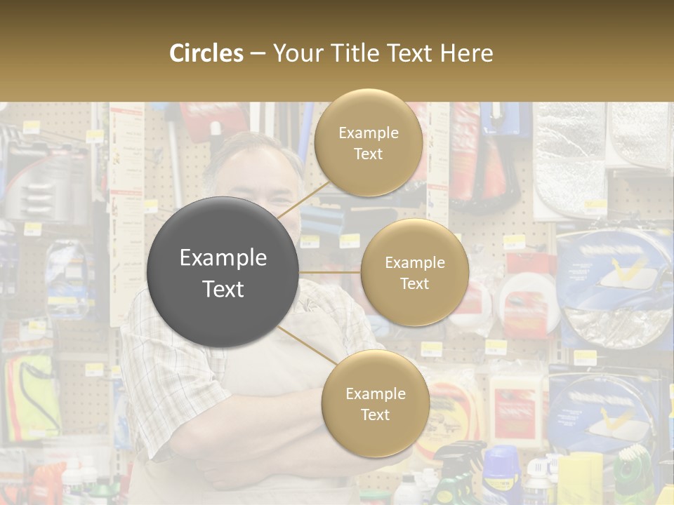 A Man Standing In Front Of A Store Display PowerPoint Template