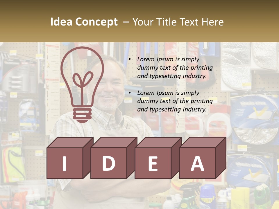 A Man Standing In Front Of A Store Display PowerPoint Template