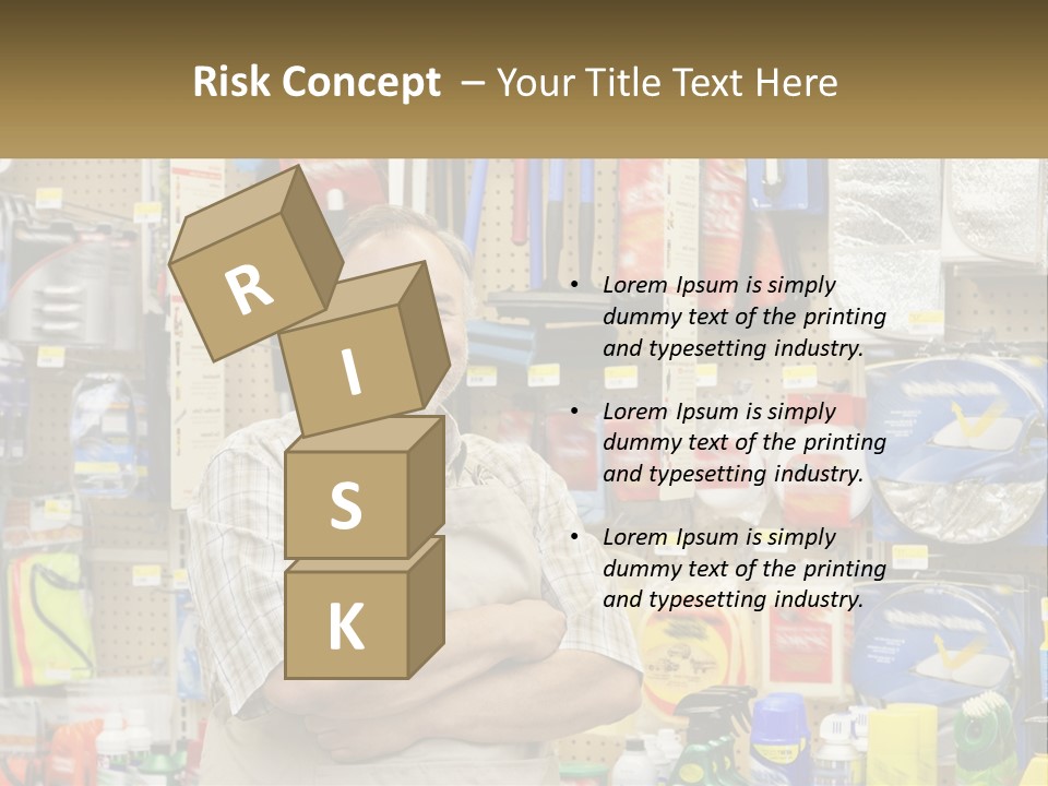 A Man Standing In Front Of A Store Display PowerPoint Template