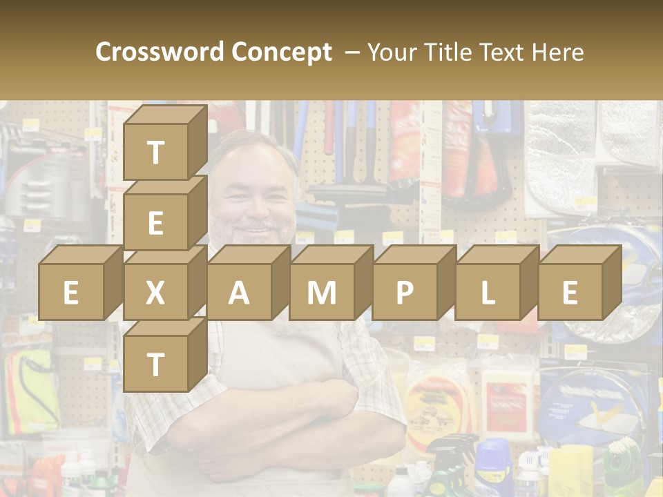 A Man Standing In Front Of A Store Display PowerPoint Template