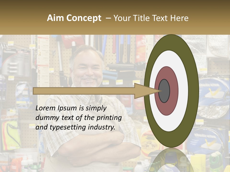 A Man Standing In Front Of A Store Display PowerPoint Template