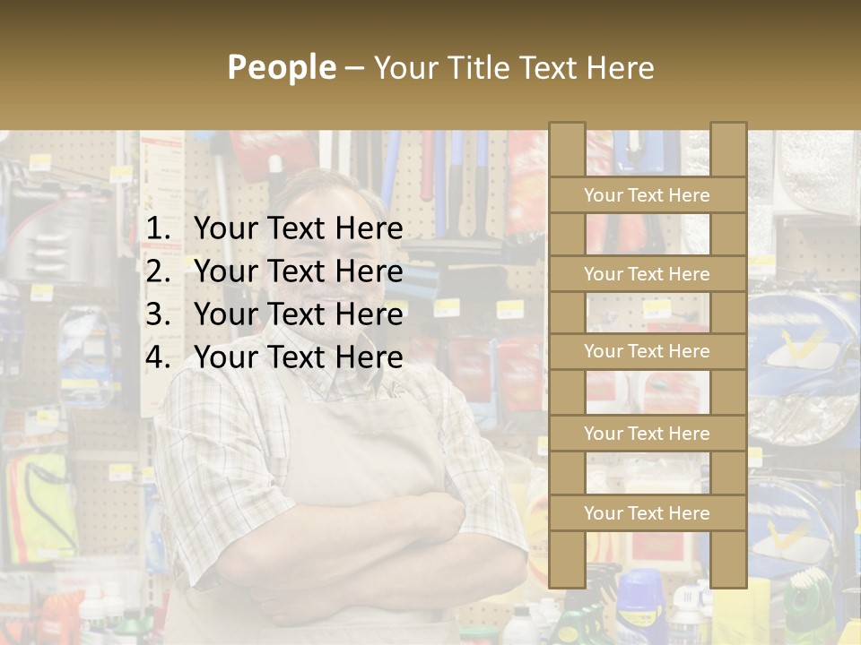 A Man Standing In Front Of A Store Display PowerPoint Template