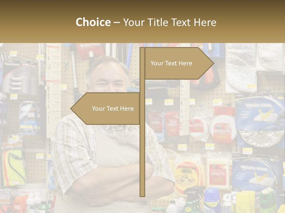 A Man Standing In Front Of A Store Display PowerPoint Template