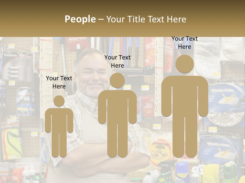 A Man Standing In Front Of A Store Display PowerPoint Template