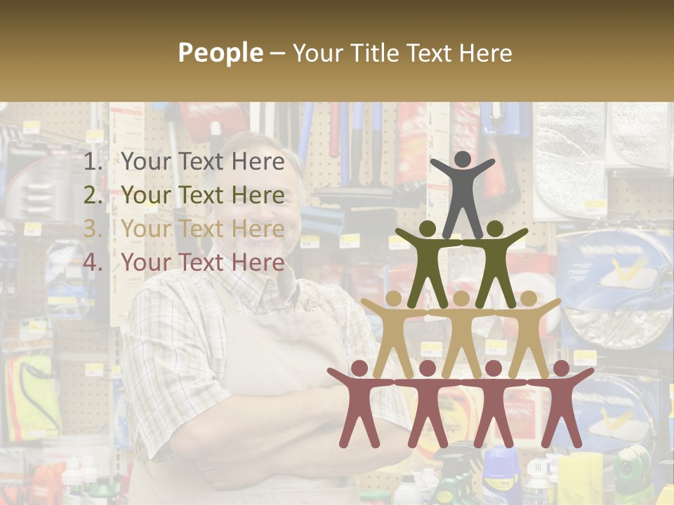 A Man Standing In Front Of A Store Display PowerPoint Template