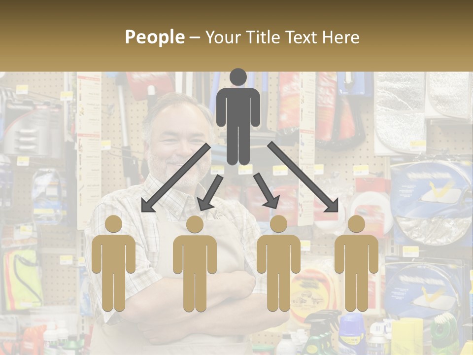 A Man Standing In Front Of A Store Display PowerPoint Template