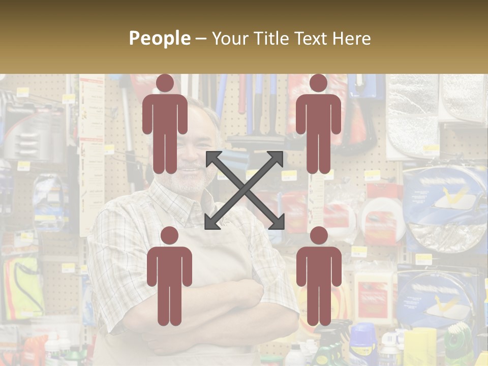 A Man Standing In Front Of A Store Display PowerPoint Template