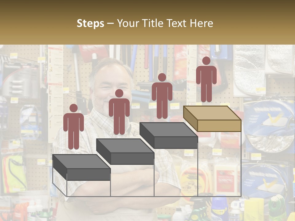 A Man Standing In Front Of A Store Display PowerPoint Template