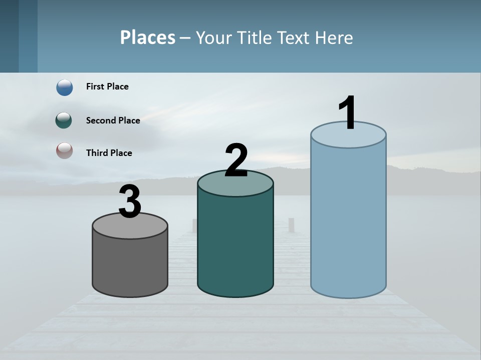 A Wooden Dock In The Middle Of A Body Of Water PowerPoint Template