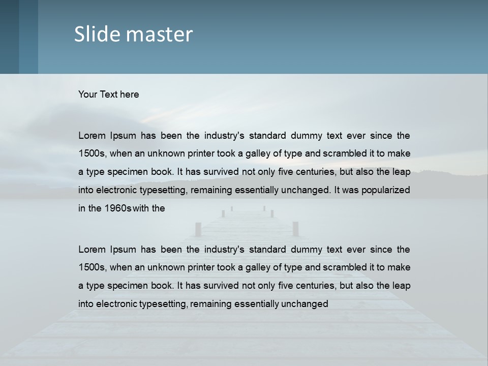 A Wooden Dock In The Middle Of A Body Of Water PowerPoint Template