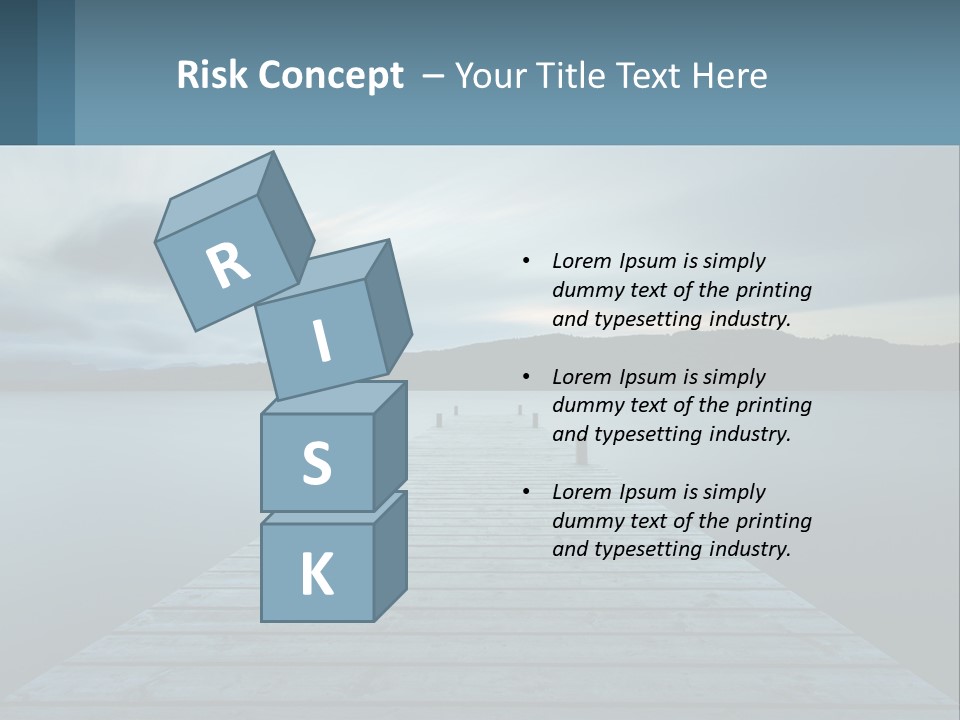 A Wooden Dock In The Middle Of A Body Of Water PowerPoint Template