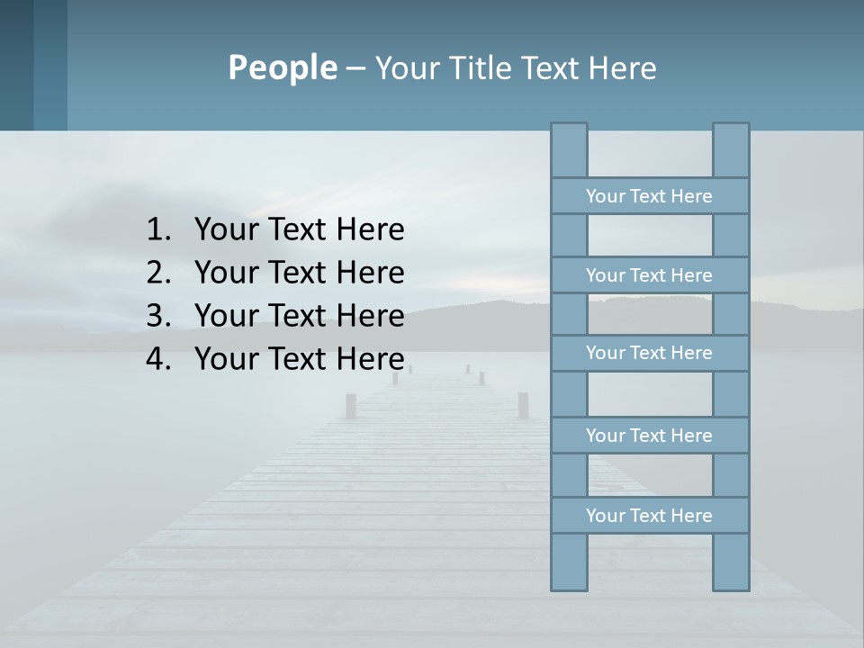 A Wooden Dock In The Middle Of A Body Of Water PowerPoint Template