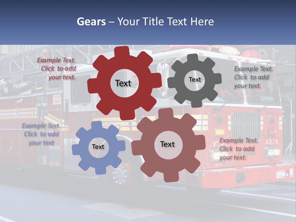 A Fire Truck Is Parked On The Side Of The Road PowerPoint Template