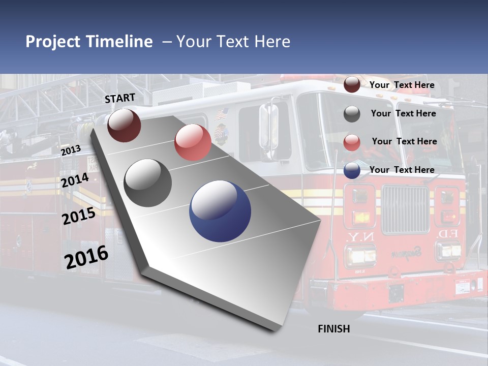 A Fire Truck Is Parked On The Side Of The Road PowerPoint Template