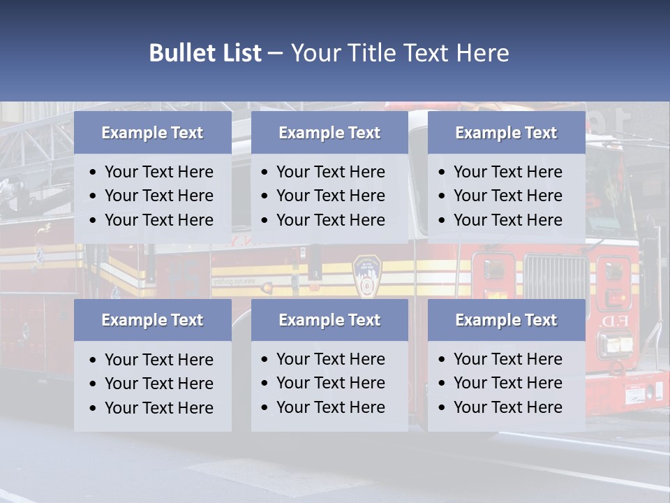 A Fire Truck Is Parked On The Side Of The Road PowerPoint Template