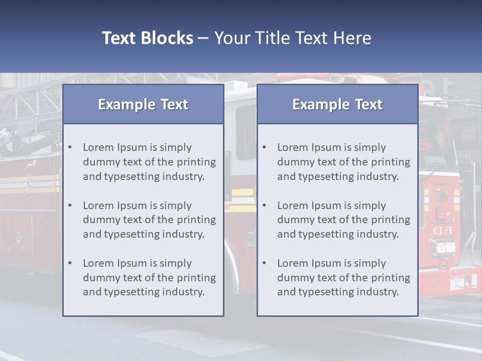 A Fire Truck Is Parked On The Side Of The Road PowerPoint Template