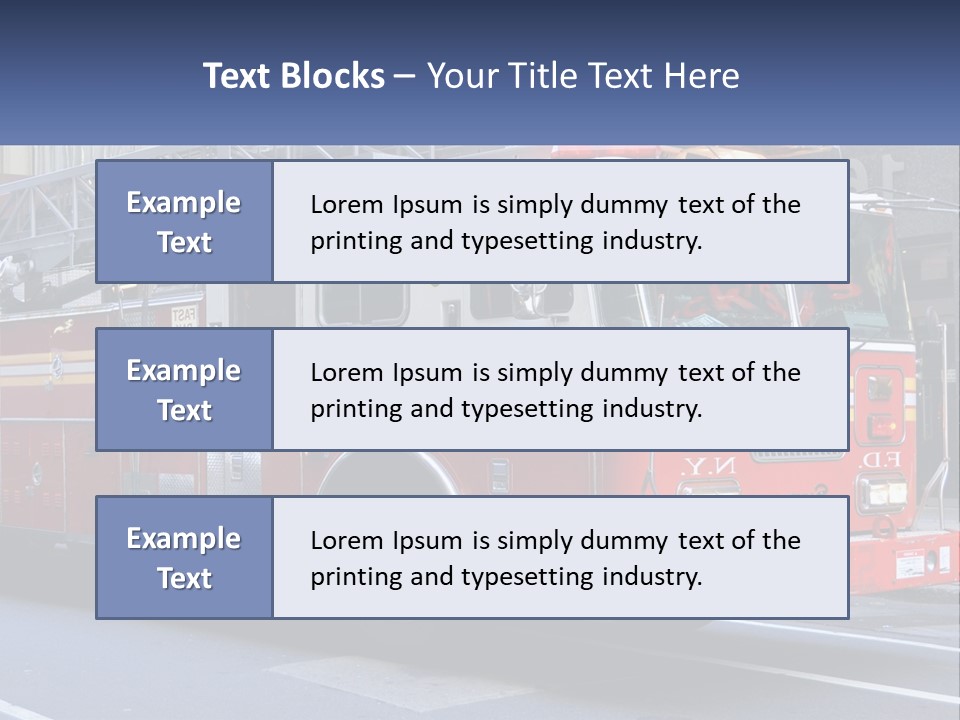 A Fire Truck Is Parked On The Side Of The Road PowerPoint Template