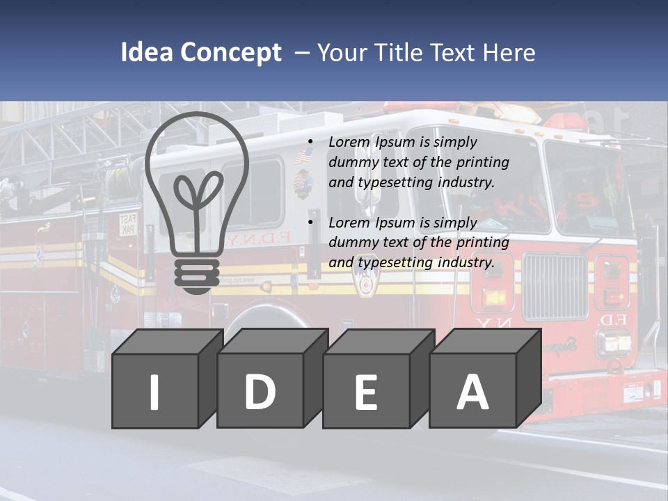 A Fire Truck Is Parked On The Side Of The Road PowerPoint Template