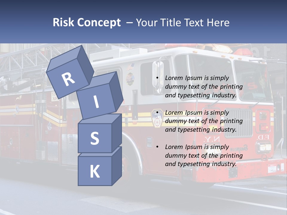 A Fire Truck Is Parked On The Side Of The Road PowerPoint Template
