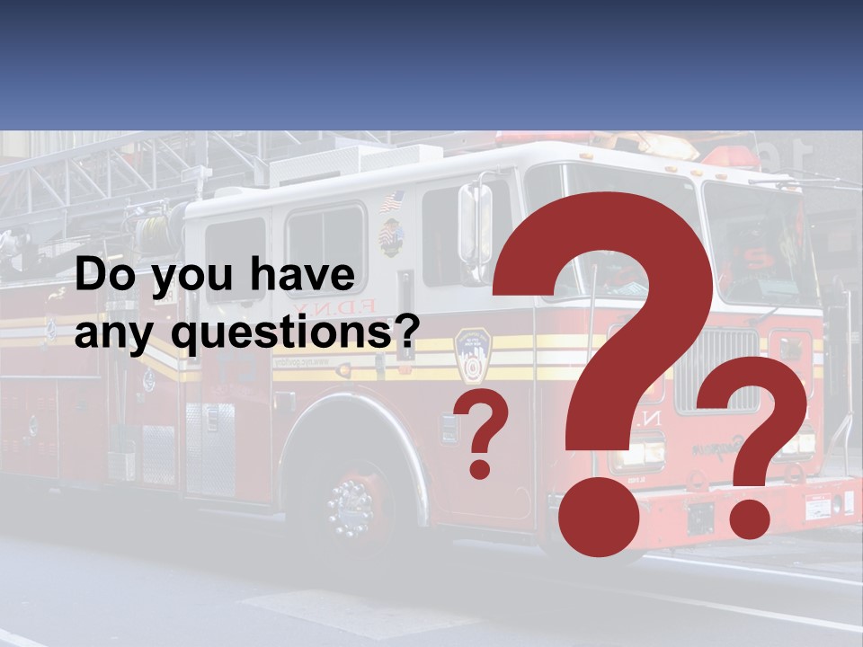 A Fire Truck Is Parked On The Side Of The Road PowerPoint Template
