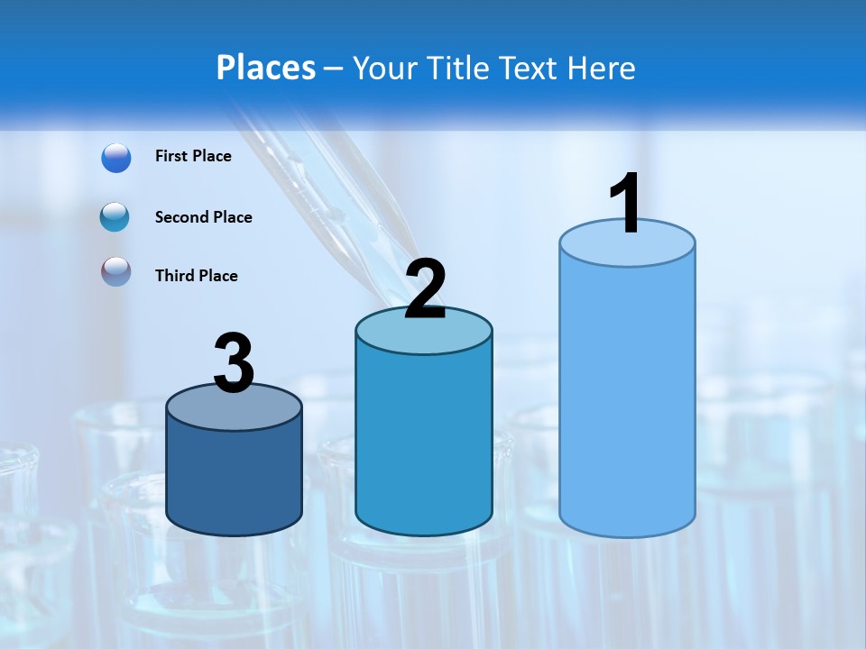 A Lab Filled With Test Tubes Filled With Blue Liquid PowerPoint Template