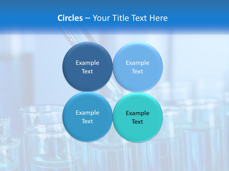 A Lab Filled With Test Tubes Filled With Blue Liquid PowerPoint Template