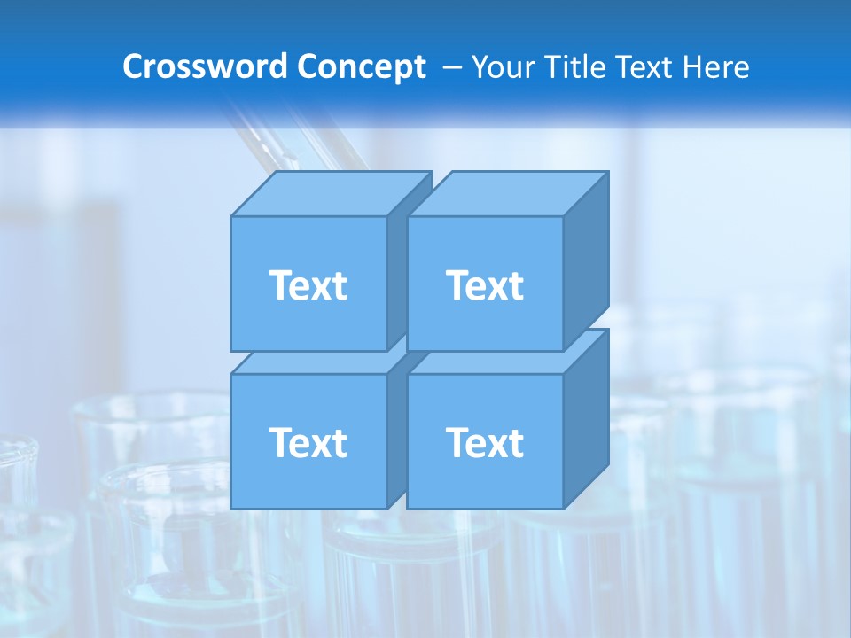 A Lab Filled With Test Tubes Filled With Blue Liquid PowerPoint Template