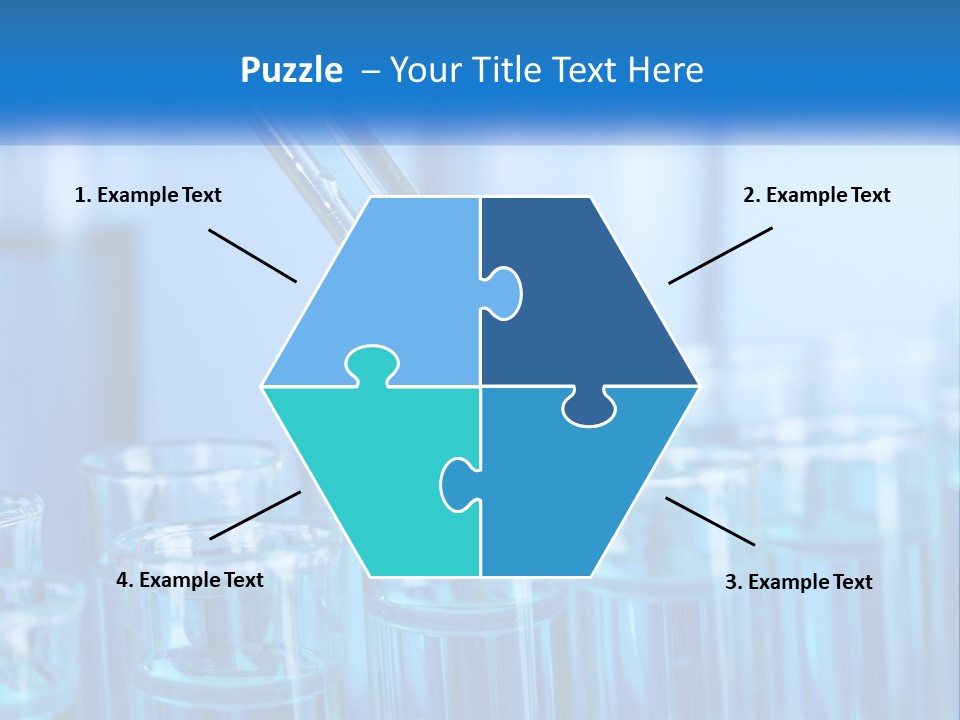 A Lab Filled With Test Tubes Filled With Blue Liquid PowerPoint Template
