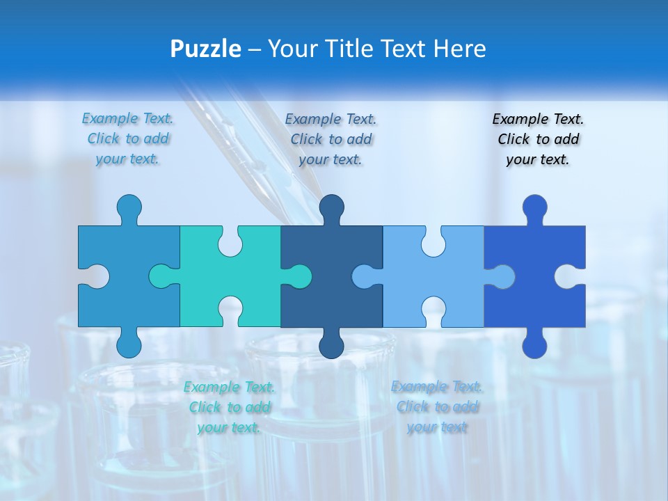 A Lab Filled With Test Tubes Filled With Blue Liquid PowerPoint Template