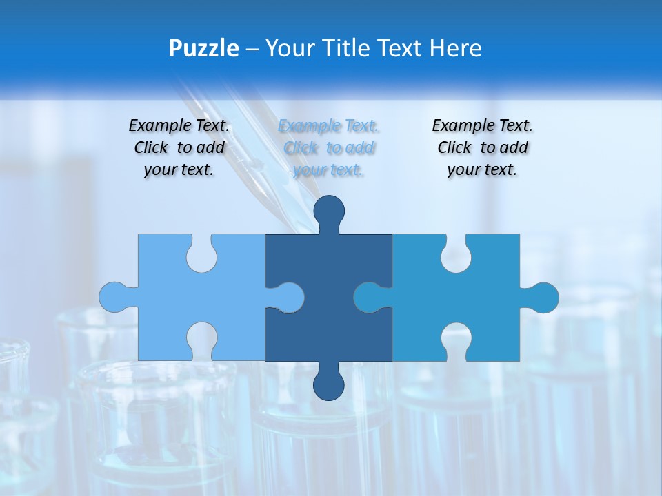 A Lab Filled With Test Tubes Filled With Blue Liquid PowerPoint Template