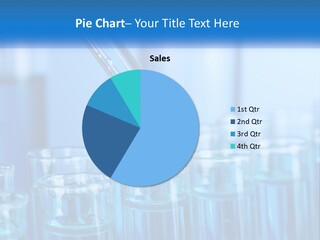 A Lab Filled With Test Tubes Filled With Blue Liquid PowerPoint Template