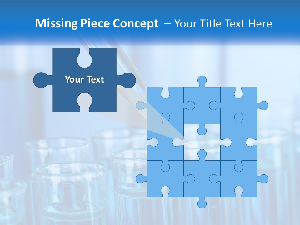 A Lab Filled With Test Tubes Filled With Blue Liquid PowerPoint Template