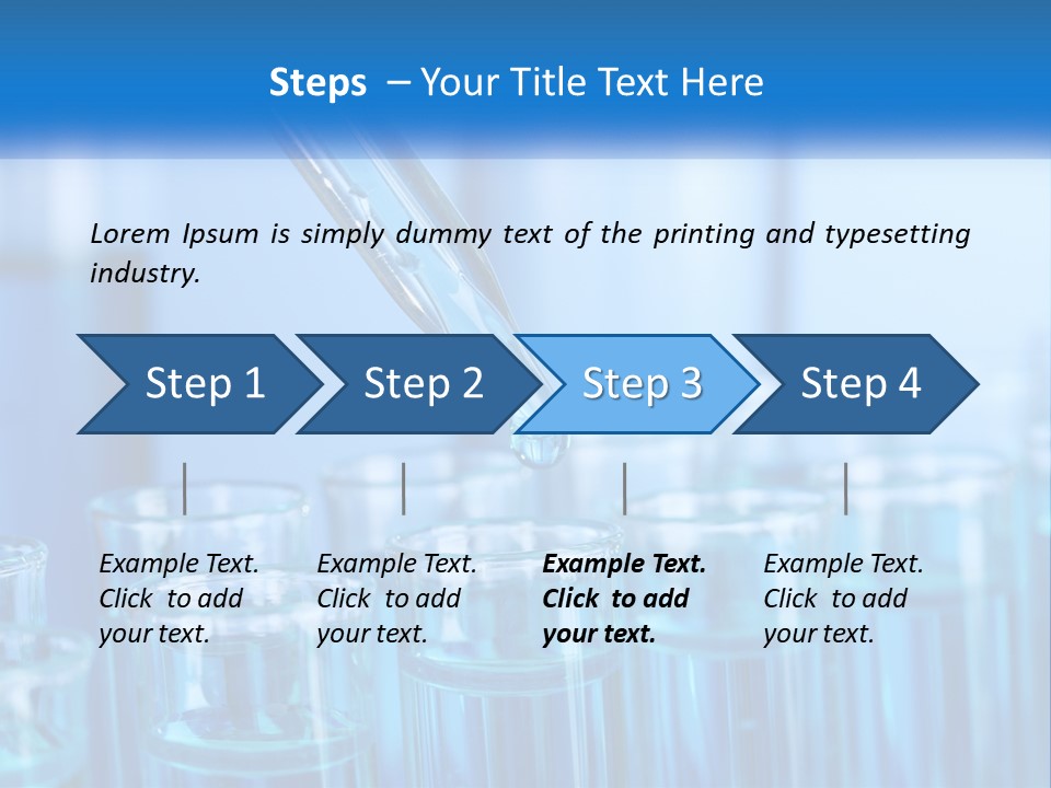 A Lab Filled With Test Tubes Filled With Blue Liquid PowerPoint Template
