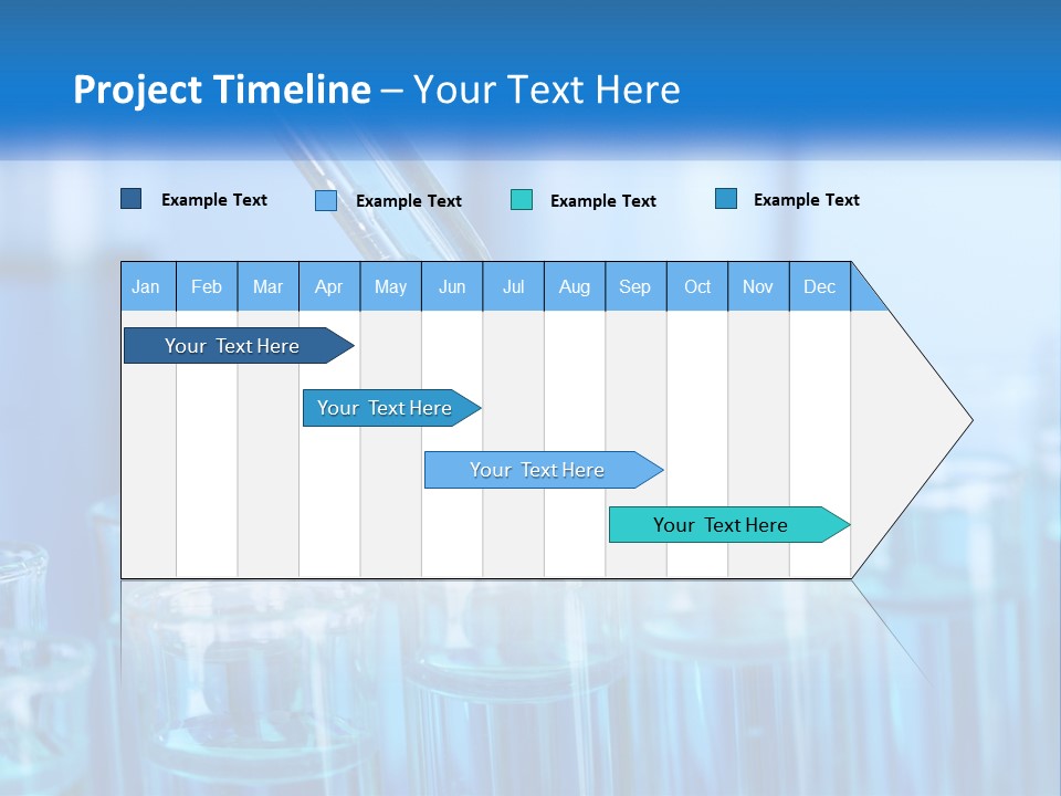 A Lab Filled With Test Tubes Filled With Blue Liquid PowerPoint Template