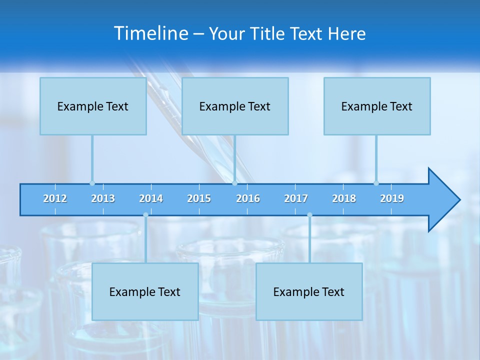 A Lab Filled With Test Tubes Filled With Blue Liquid PowerPoint Template
