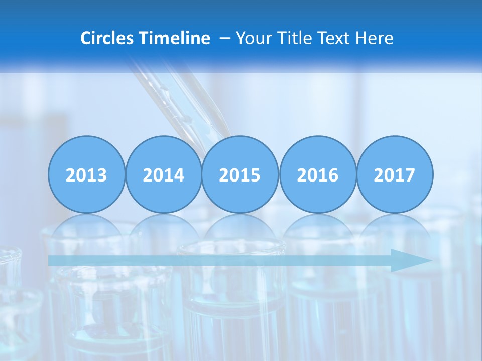 A Lab Filled With Test Tubes Filled With Blue Liquid PowerPoint Template