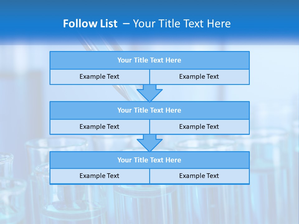 A Lab Filled With Test Tubes Filled With Blue Liquid PowerPoint Template