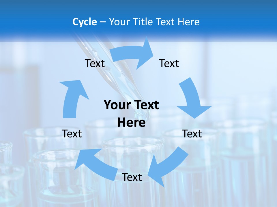 A Lab Filled With Test Tubes Filled With Blue Liquid PowerPoint Template