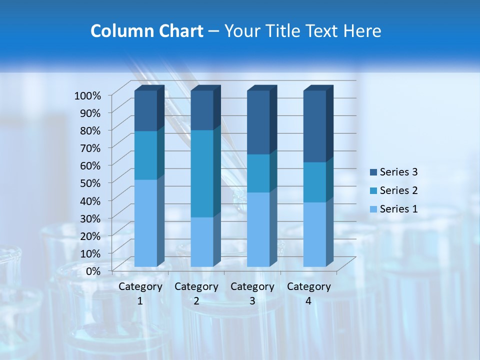A Lab Filled With Test Tubes Filled With Blue Liquid PowerPoint Template