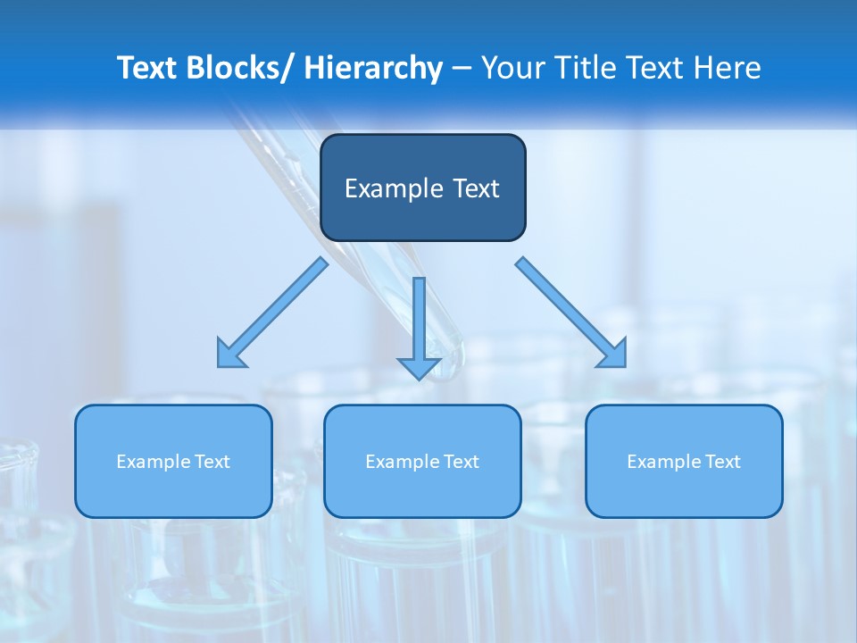 A Lab Filled With Test Tubes Filled With Blue Liquid PowerPoint Template