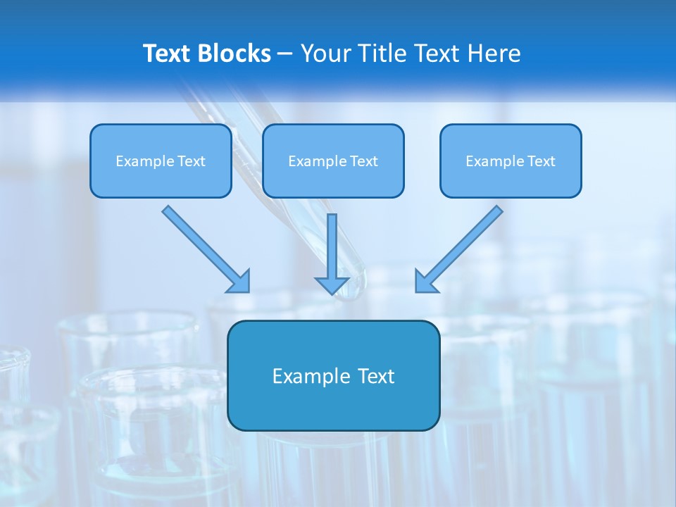 A Lab Filled With Test Tubes Filled With Blue Liquid PowerPoint Template